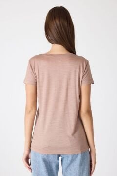 Woolona Kısa Kollu %50 Yün %50 Lyocell T-shirt Menekşe