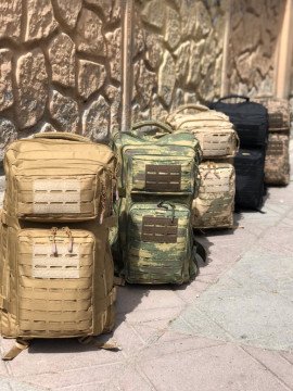 BushCraft Combat Lazercut Kamuflaj Taktik Çanta 50LT