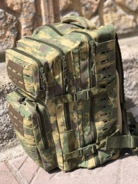 BushCraft Combat Lazercut Kamuflaj Taktik Çanta 50LT