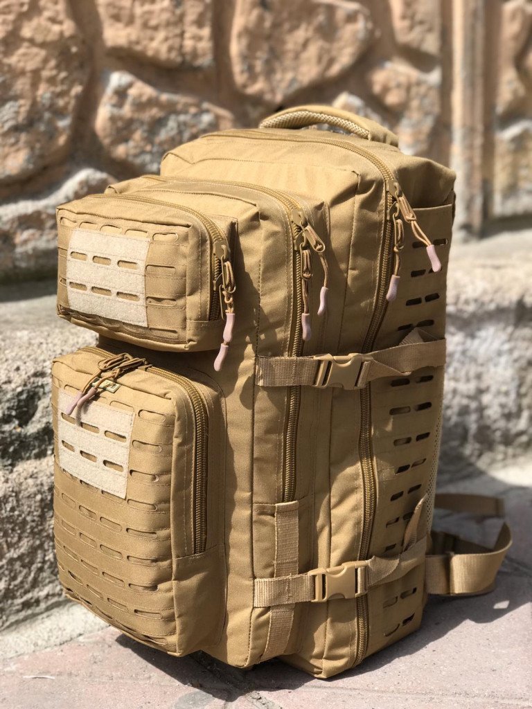BushCraft Combat Lazercut Bej Taktik Çanta 50LT