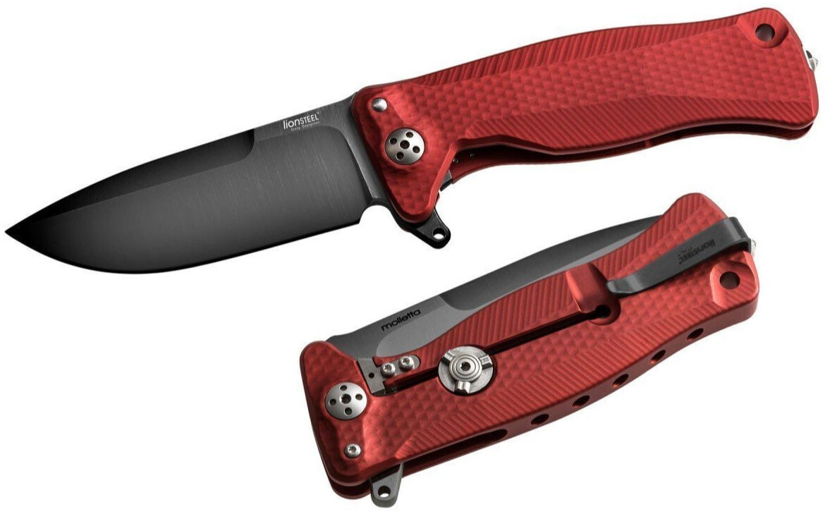 Lionsteel SR11A RB Alüminyum Kırmızı Sap Siyah Namlu Çakı