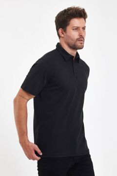 Woolona %100 Merinos Yünü Erkek Polo Üst Siyah