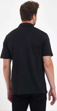 Woolona %100 Merinos Yünü Erkek Polo Üst Siyah