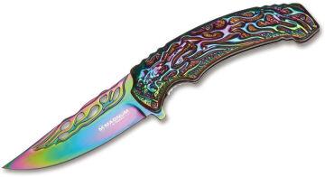 Böker Magnum Rainbow Flaming Skull Çakı