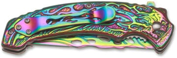 Böker Magnum Rainbow Flaming Skull Çakı