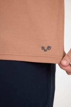 Woolona %100 Merinos Yünü Erkek Polo Üst Kahverengi