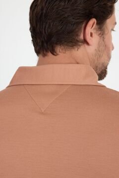 Woolona %100 Merinos Yünü Erkek Polo Üst Kahverengi