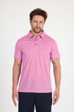 Woolona %100 Merinos Yünü Erkek Polo Üst Pembe