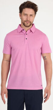 Woolona %100 Merinos Yünü Erkek Polo Üst Pembe