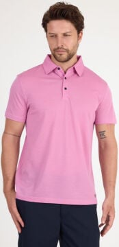Woolona %100 Merinos Yünü Erkek Polo Üst Pembe