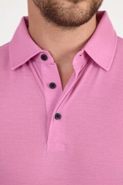 Woolona %100 Merinos Yünü Erkek Polo Üst Pembe
