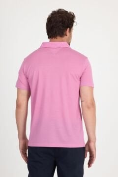 Woolona %100 Merinos Yünü Erkek Polo Üst Pembe