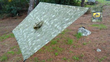 Bushlove Ribstop Camo Panço Tarp Kamuflaj Barınak Yağmurluk Askeri Bushcraft