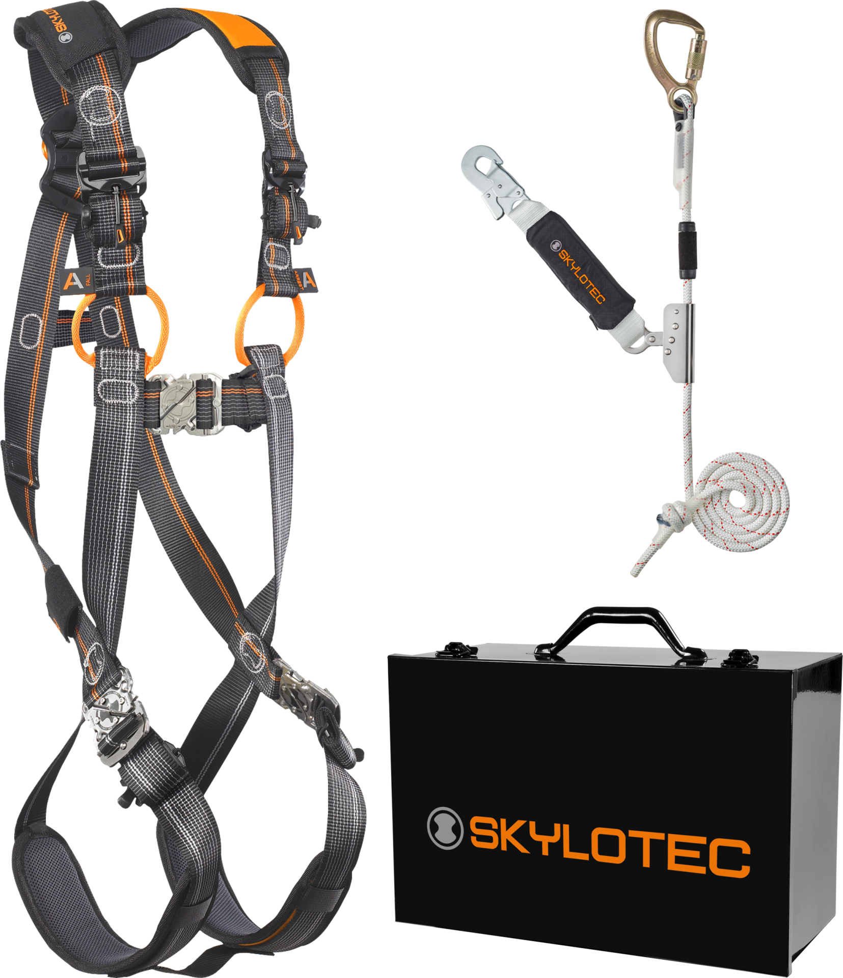 Skylotec Roofer Kit Comfort Antrasit Turuncu Siyah Çelik Kutulu Çatı Çalışmaları Düşüş Koruma Seti