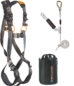 Skylotec Roofer Kit Comfort Ropebag Antrasit Turuncu Siyah Çantalı Çatı Çalışmaları Düşüş Koruma Seti