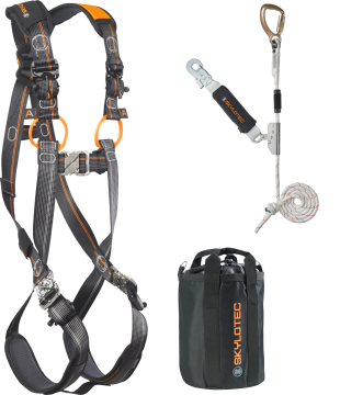 Skylotec Roofer Kit Comfort Ropebag Antrasit Turuncu Siyah Çantalı Çatı Çalışmaları Düşüş Koruma Seti