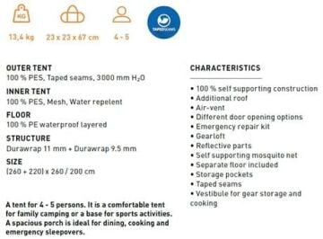 Trimm Arizona II 4 Kişilik Çadır