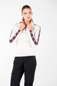 Woolona Asya Krem 100% Yün 4/1 Fermuarlı Kazak