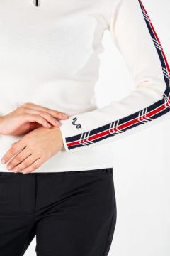 Woolona Asya Krem 100% Yün 4/1 Fermuarlı Kazak