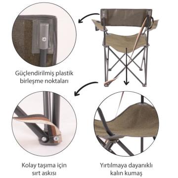 Bushcraft Canvas Extra Strong Askılı Kamp Koltuğu Sandalyesi Haki