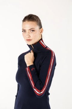 Woolona Asya 100% Yün 4/1 Fermuarlı Lacivert Kazak