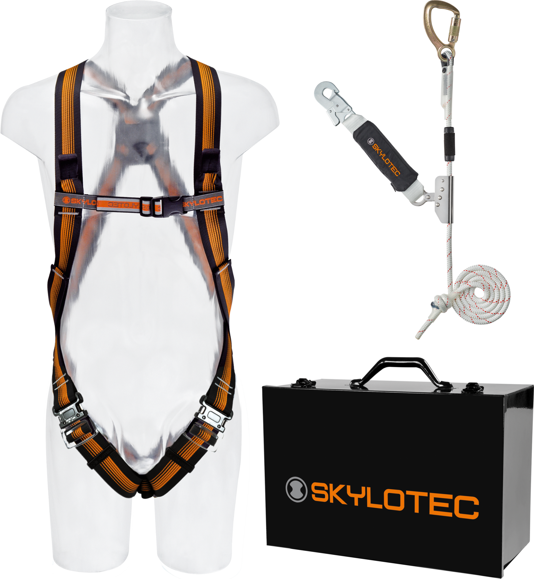 Skylotec Roofer Kit Pro Turuncu Siyah Çelik Kutulu Çatı Çalışmaları Düşüş Koruma Seti