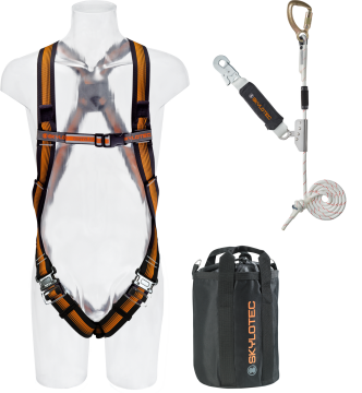 Skylotec Roofer Kit Pro Ropebag Turuncu Siyah Çantalı Çatı Çalışmaları Düşüş Koruma Seti