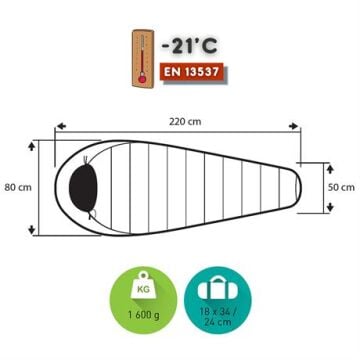 Trimm Walker -21'C Ultralight Uyku Tulumu - 195R, Mavi