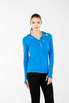 Woolona Docca Turkuaz Seamless Kadın 1/4 Fermuarlı Üst