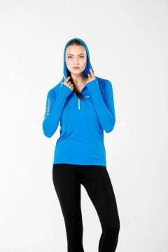 Woolona Docca Turkuaz Seamless Kadın 1/4 Fermuarlı Üst
