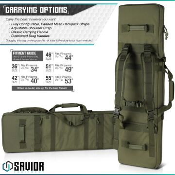 SAVIOR URBAN WARFARE Çift Kapasiteli Tüfek Çantası 36'' (K.Yeşil)