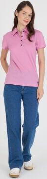 Woolona %100 Merinos Yünü Kadın Polo Üst Pembe