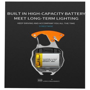 Headlight 5 Fonksiyonlu Survival Kamp Feneri 500 Lümen Kırmızı Işık, Çakmaklı, Düdüklü Şişe Açacaklı Lamba