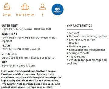 Trimm Apolos-D 2 Kişilik 4 Mevsim Çadır