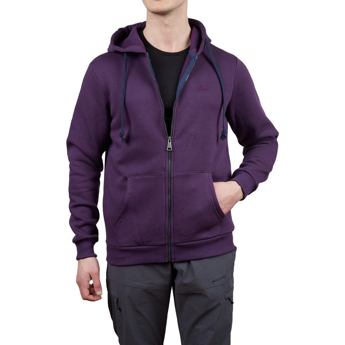 Alpinist Covert Tam Fermuarlı Erkek Sweatshirt Mürdüm