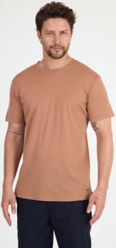 Woolona %100 Merinos Yünü Erkek T-Shirt Kahve