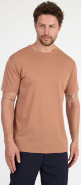 Woolona %100 Merinos Yünü Erkek T-Shirt Kahve