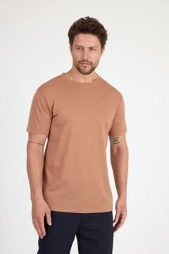 Woolona %100 Merinos Yünü Erkek T-Shirt Kahve