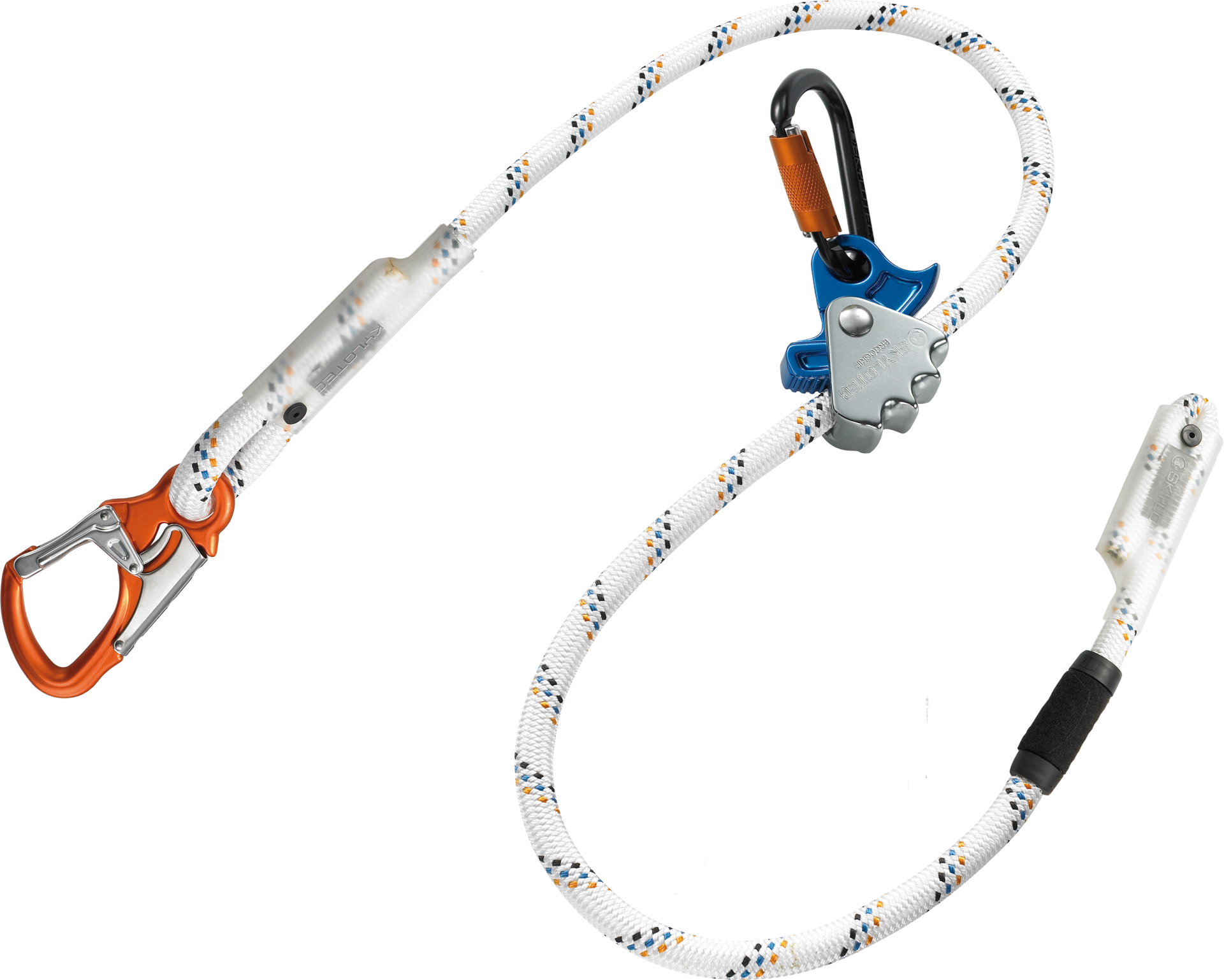 Skylotec Ergogrip SK16 Attack PassO Twist Mavi Turuncu Siyah Beyaz Konumlandırma Halatı EN 358