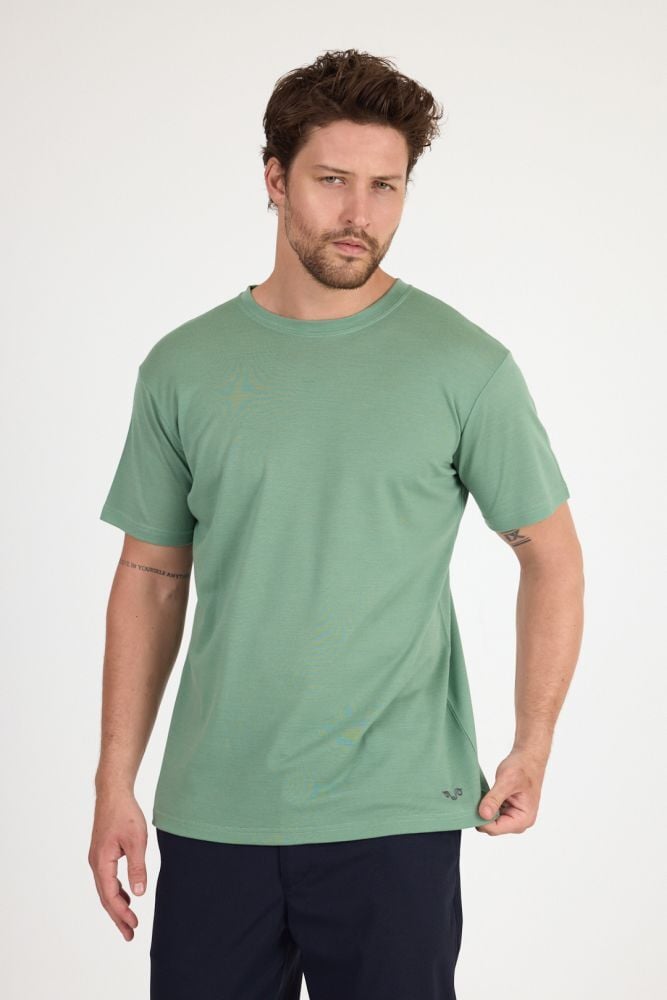Woolona %100 Merinos Yünü Erkek T-Shirt Yeşil