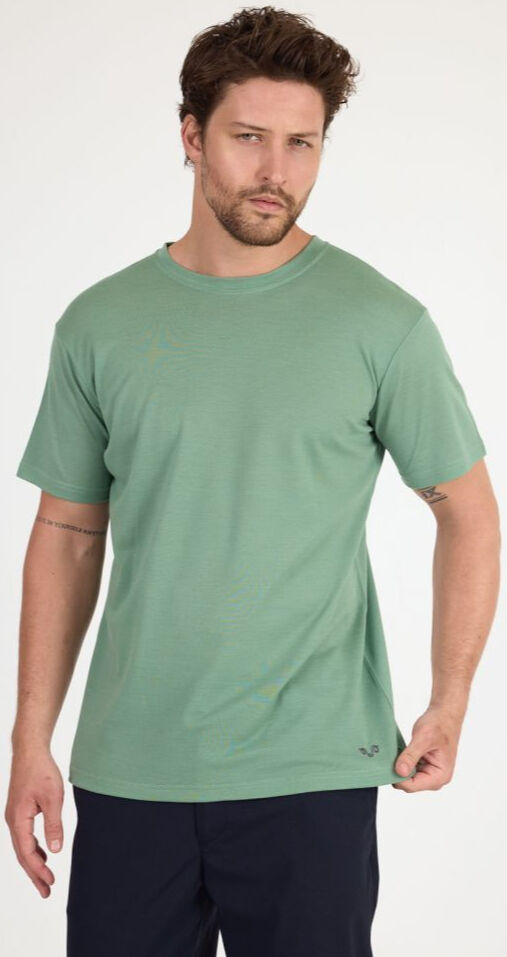 Woolona %100 Merinos Yünü Erkek T-Shirt Yeşil