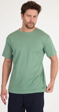 Woolona %100 Merinos Yünü Erkek T-Shirt Yeşil