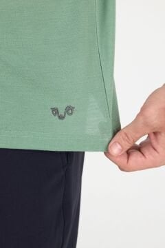 Woolona %100 Merinos Yünü Erkek T-Shirt Yeşil