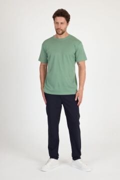 Woolona %100 Merinos Yünü Erkek T-Shirt Yeşil