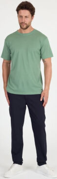 Woolona %100 Merinos Yünü Erkek T-Shirt Yeşil