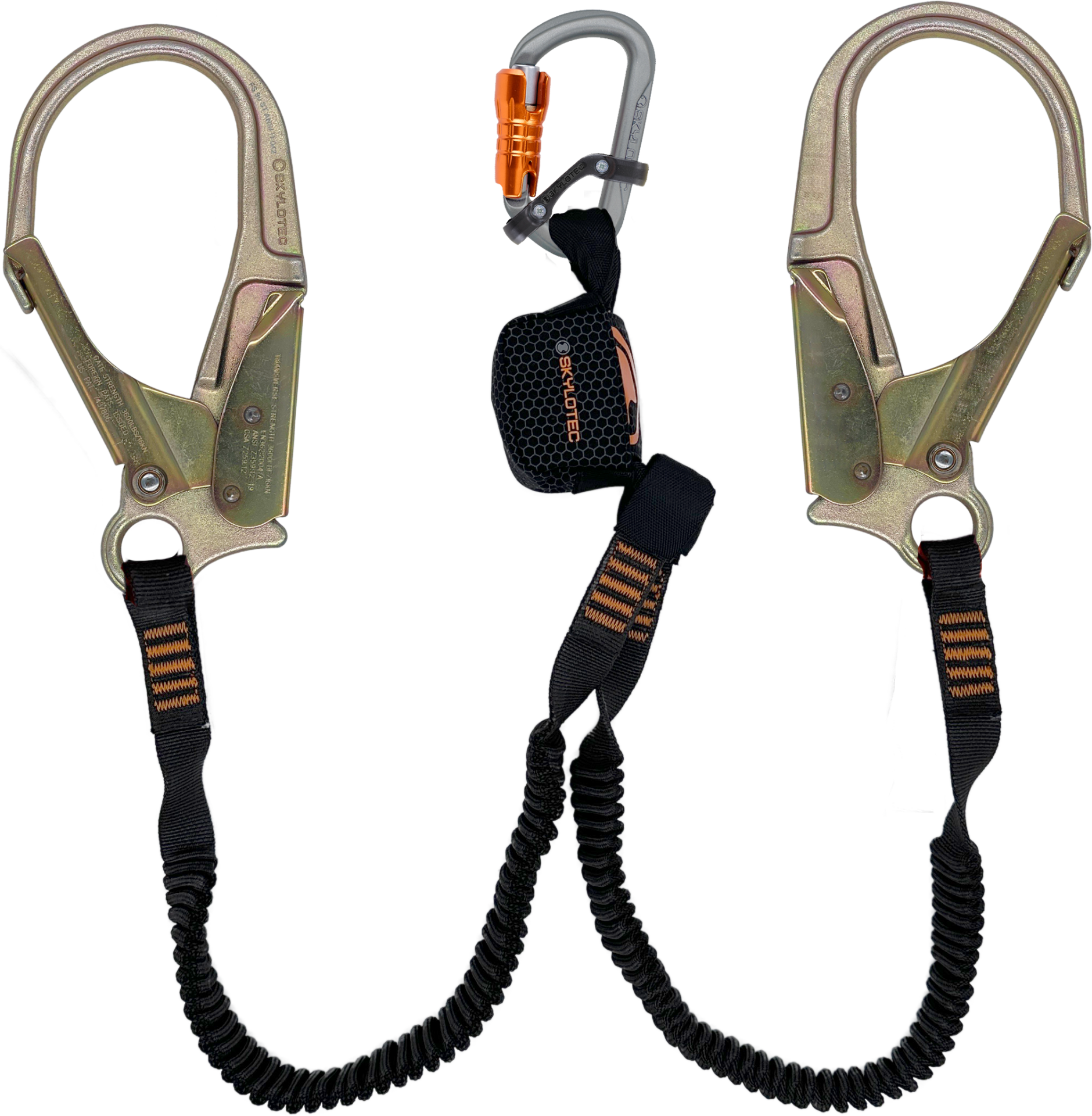 Skylotec Nanolink Flex Y Fs90 St ANSI Konnektörlü Şok Emicili Çift Kollu Lanyard EN 355 ANSI Z359 13
