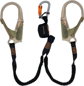 Skylotec Nanolink Flex Y Fs90 St ANSI Konnektörlü Şok Emicili Çift Kollu Lanyard EN 355 ANSI Z359 13