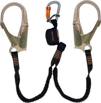 Skylotec Nanolink Flex Y Fs90 St ANSI Konnektörlü Şok Emicili Çift Kollu Lanyard EN 355 ANSI Z359 13