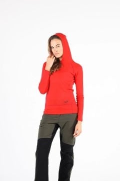 Woolona Sonatra Kırmızı Kapşonlu Uzun Kol