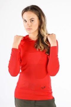 Woolona Sonatra Kırmızı Kapşonlu Uzun Kol